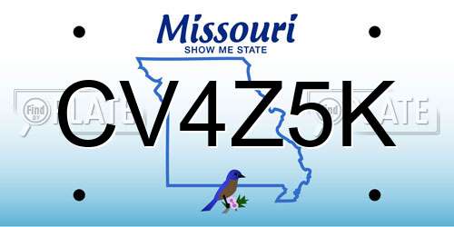 CV4Z5K Missouri License Plate