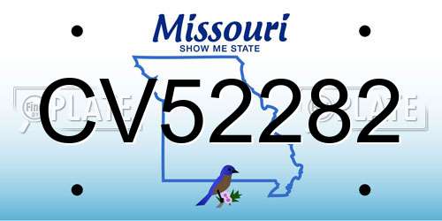 CV52282 Missouri License Plate