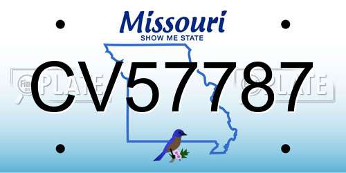 CV57787 Missouri License Plate