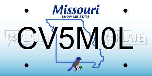 CV5M0L Missouri License Plate