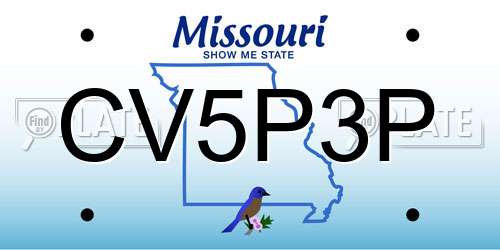 CV5P3P Missouri License Plate