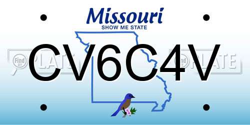 CV6C4V Missouri License Plate