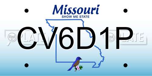 CV6D1P Missouri License Plate