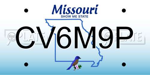 CV6M9P Missouri License Plate