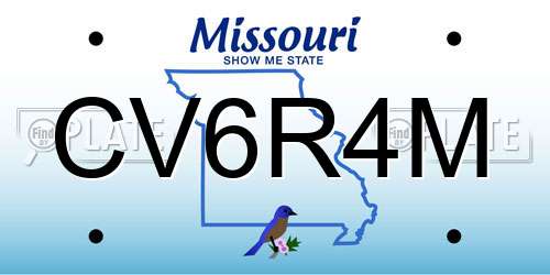 CV6R4M Missouri License Plate