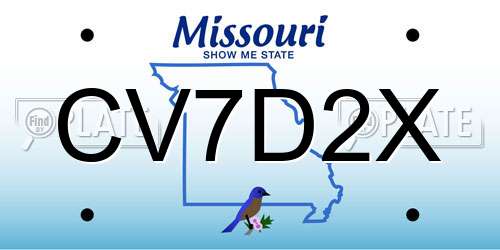 CV7D2X Missouri License Plate
