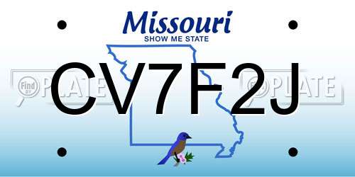 CV7F2J Missouri License Plate