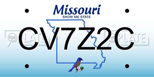 CV7Z2C Missouri License Plate