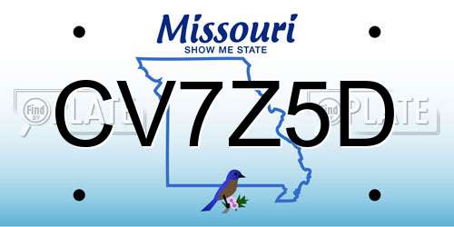 CV7Z5D Missouri License Plate