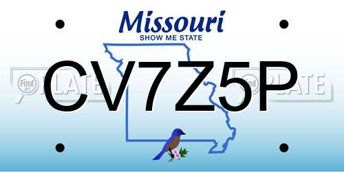 CV7Z5P Missouri License Plate