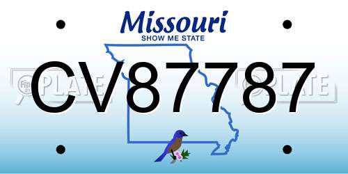 CV87787 Missouri License Plate
