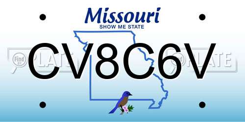 CV8C6V Missouri License Plate