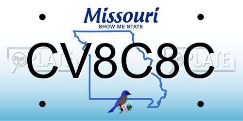 CV8C8C Missouri License Plate