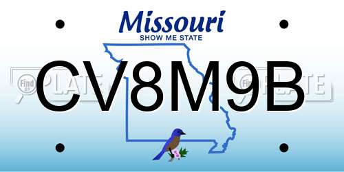 CV8M9B Missouri License Plate