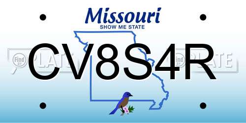 CV8S4R Missouri License Plate