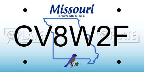 CV8W2F Missouri License Plate
