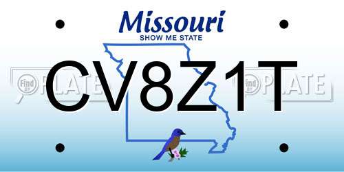 CV8Z1T Missouri License Plate