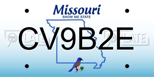 CV9B2E Missouri License Plate