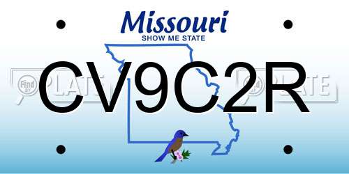 CV9C2R Missouri License Plate