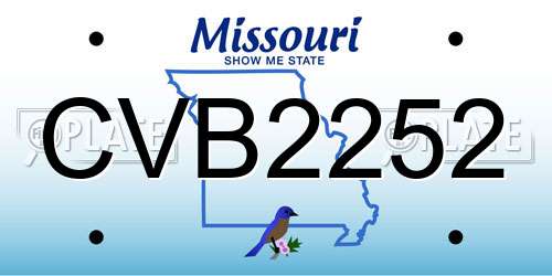 CVB2252 Missouri License Plate