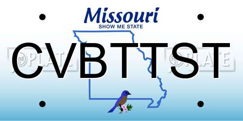 CVBTTST Missouri License Plate