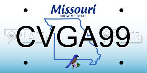 CVGA99 Missouri License Plate