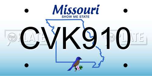 CVK910 Missouri License Plate