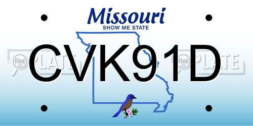 CVK91D Missouri License Plate