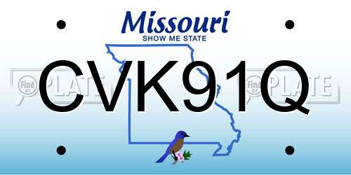 CVK91Q Missouri License Plate