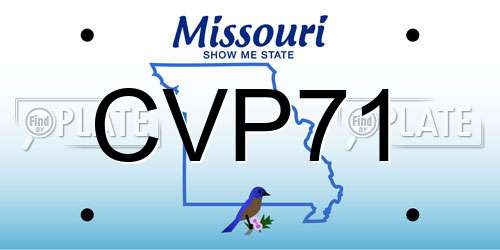 CVP71 Missouri License Plate