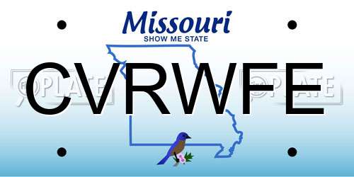 CVRWFE Missouri License Plate