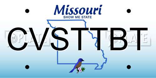 CVSTTBT Missouri License Plate