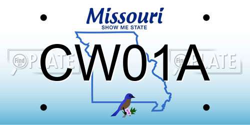 CW01A Missouri License Plate