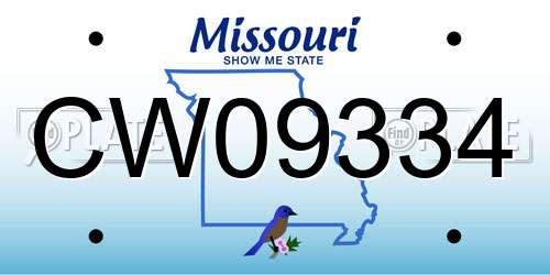 CW09334 Missouri License Plate