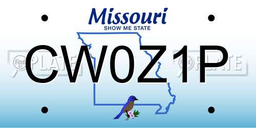 CW0Z1P Missouri License Plate