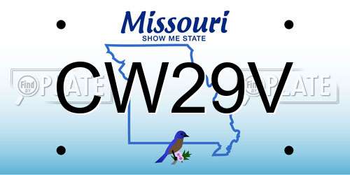 CW29V Missouri License Plate