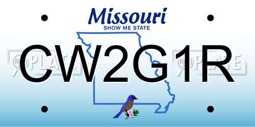 CW2G1R Missouri License Plate