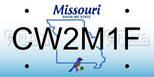 CW2M1F Missouri License Plate