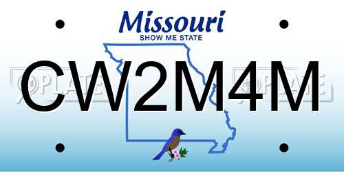 CW2M4M Missouri License Plate
