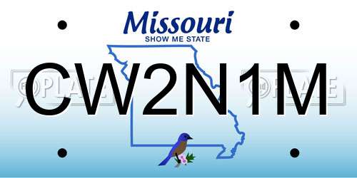 CW2N1M Missouri License Plate