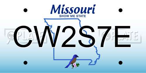 CW2S7E Missouri License Plate