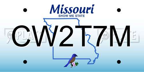 CW2T7M Missouri License Plate