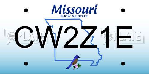 CW2Z1E Missouri License Plate