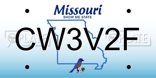 CW3V2F Missouri License Plate