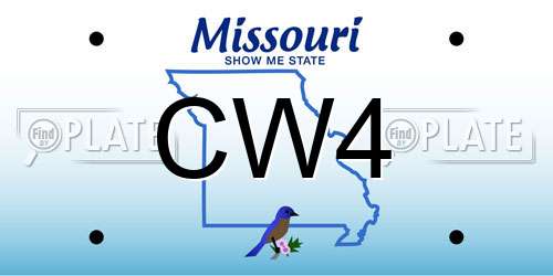 CW4 Missouri License Plate