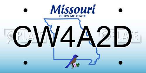 CW4A2D Missouri License Plate