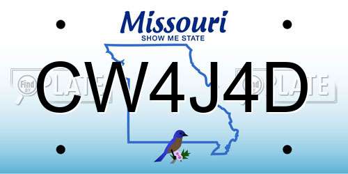 CW4J4D Missouri License Plate