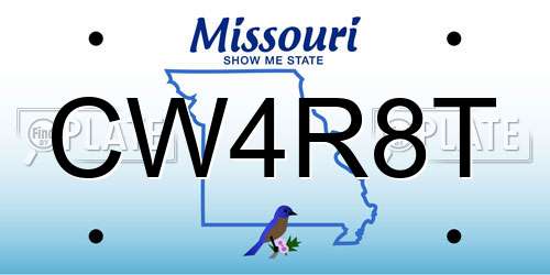 CW4R8T Missouri License Plate