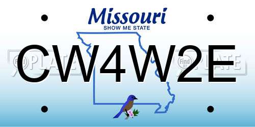 CW4W2E Missouri License Plate