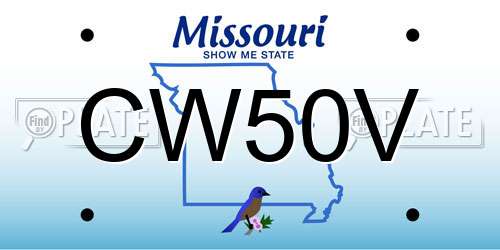 CW50V Missouri License Plate